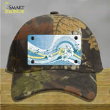 Blue Hawaii Hibiscus Novelty License Plate Hat Cotton / Camoflauge