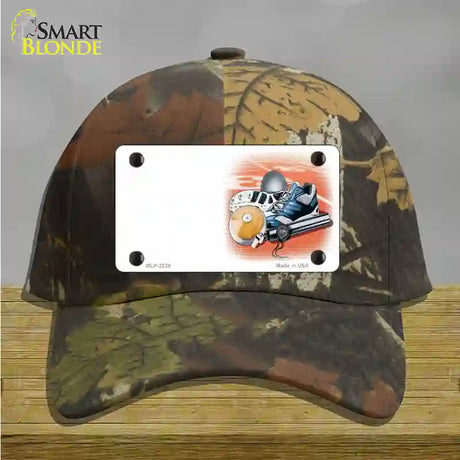 Track And Field Offset Novelty License Plate Hat Cotton / Camoflauge