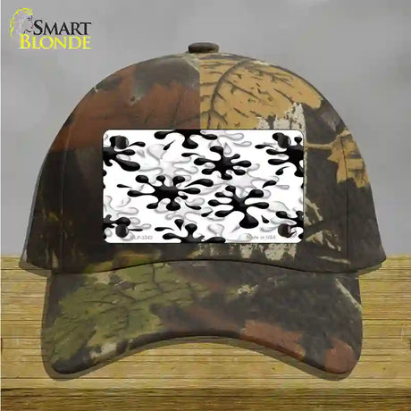 Splatter Black White Novelty License Plate Hat Cotton / Camoflauge