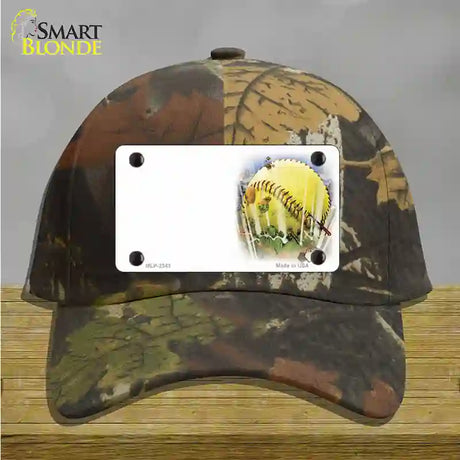 Softball Offset Novelty License Plate Hat Cotton / Camoflauge