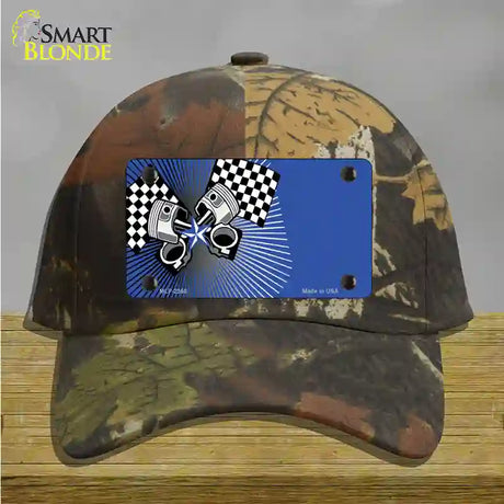 Racing Pistons Offset Novelty License Plate Hat Cotton / Camoflauge