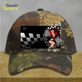 Racing Pin Up Girl Novelty License Plate Hat Cotton / Camoflauge