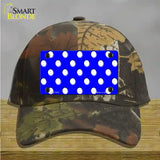 White Polka Dots Royal Blue Novelty License Plate Hat Cotton / Camoflauge