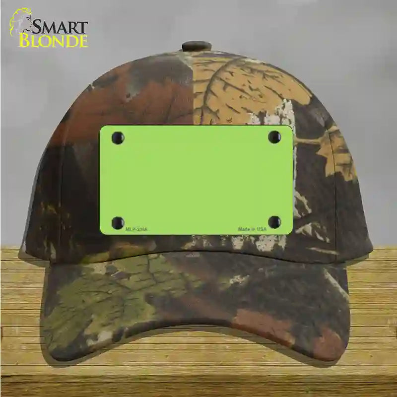 Lime Green Solid Novelty License Plate Hat Cotton / Camoflauge