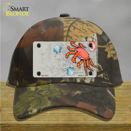 Crab And Seashells Novelty License Plate Hat Cotton / Camoflauge