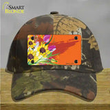 Floral Bouquet Offset Novelty License Plate Hat Cotton / Camoflauge