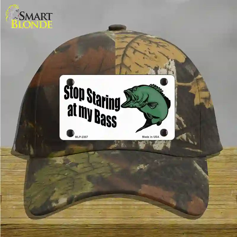 Stop Staring At My Bass Novelty License Plate Hat Cotton / Camoflauge