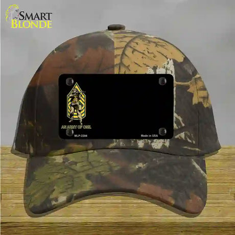 An Army of One Offset Novelty License Plate Hat Cotton / Camoflauge