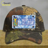 I Believe Novelty License Plate Hat Cotton / Camoflauge