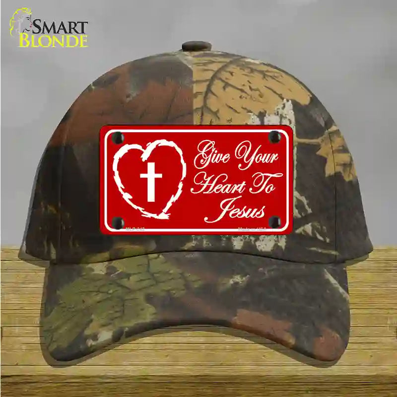 Give Your Heart To Jesus Novelty License Plate Hat Cotton / Camoflauge