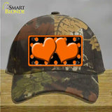 Orange Black Polka Dot Orange Center Hearts Novelty License Plate Hat Cotton / Camoflauge