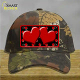 Red Black Polka Dot Red Center Hearts Novelty License Plate Hat Cotton / Camoflauge