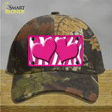 Hot Pink White Zebra Hot Pink Centered Hearts Novelty License Plate Hat Cotton / Camoflauge