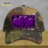 Purple Black Zebra Purple Centered Hearts Novelty License Plate Hat Cotton / Camoflauge