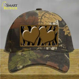 Brown Black Zebra Brown Centered Hearts Novelty License Plate Hat Cotton / Camoflauge