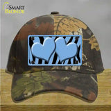 Light Blue Black Zebra Light Blue Centered Hearts Novelty License Plate Hat Cotton / Camoflauge