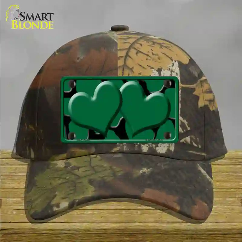 Green Black Giraffe Green Centered Hearts Novelty License Plate Hat Cotton / Camoflauge