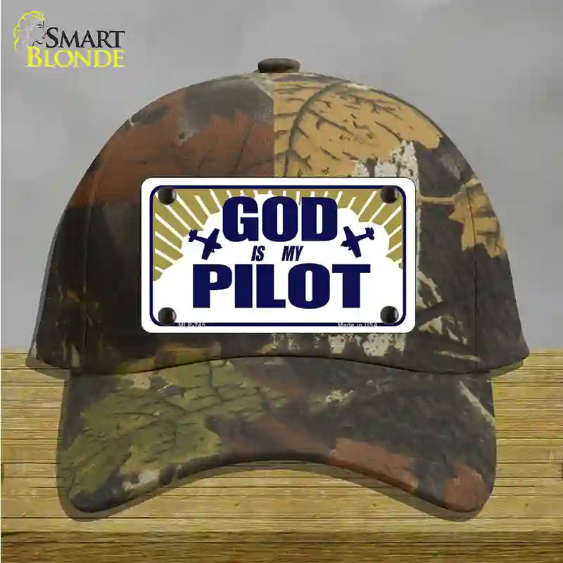 God Is My Pilot Novelty License Plate Hat Cotton / Camoflauge