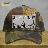 Grey Black Giraffe Grey Centered Hearts Novelty License Plate Hat Cotton / Camoflauge