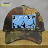 Light Blue Black Giraffe Light Blue Centered Hearts Novelty License Plate Hat Cotton / Camoflauge