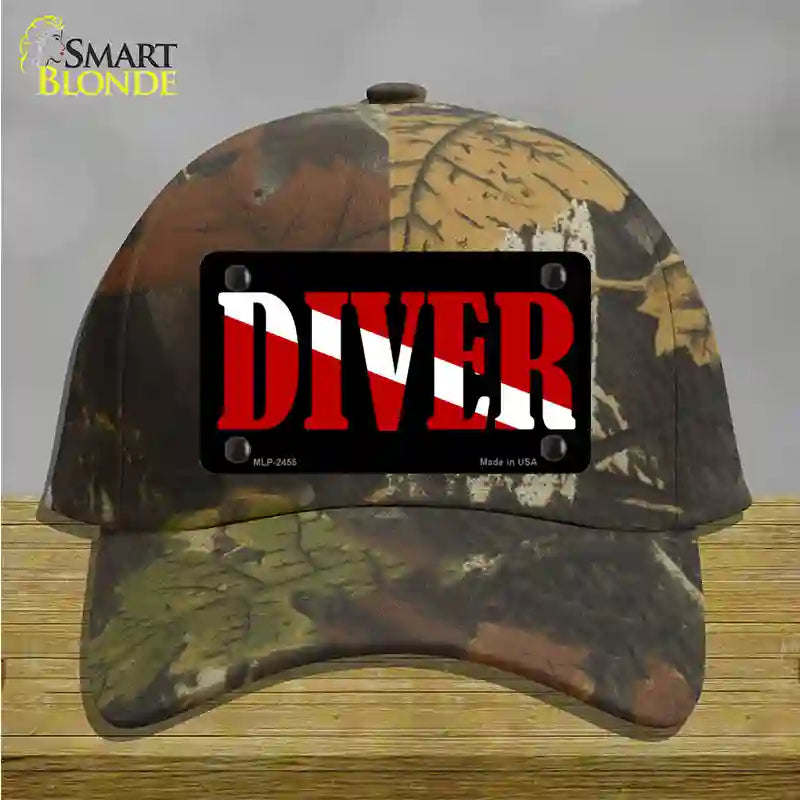 Scuba Diver Novelty License Plate Hat Cotton / Camoflauge