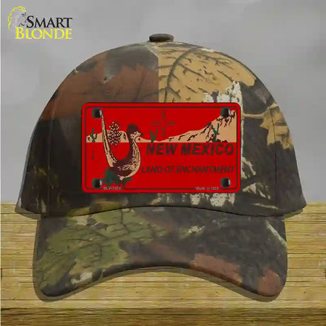 Roadrunner Red New Mexico Novelty License Plate Hat Cotton / Camoflauge