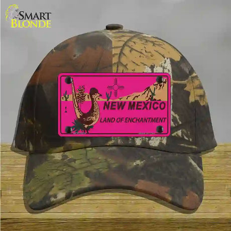 Roadrunner Pink New Mexico Novelty License Plate Hat Cotton / Camoflauge