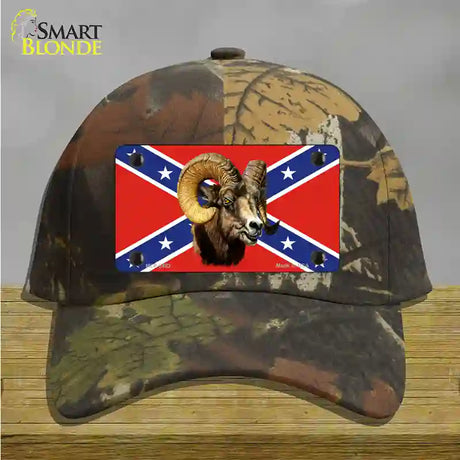 Confederate Flag Ram Novelty License Plate Hat Cotton / Camoflauge