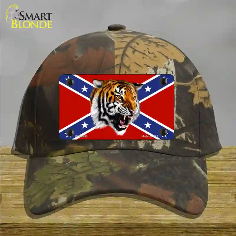 Confederate Flag Tiger Novelty License Plate Hat Cotton / Camoflauge