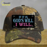 If Its Gods Will Novelty License Plate Hat Cotton / Camoflauge