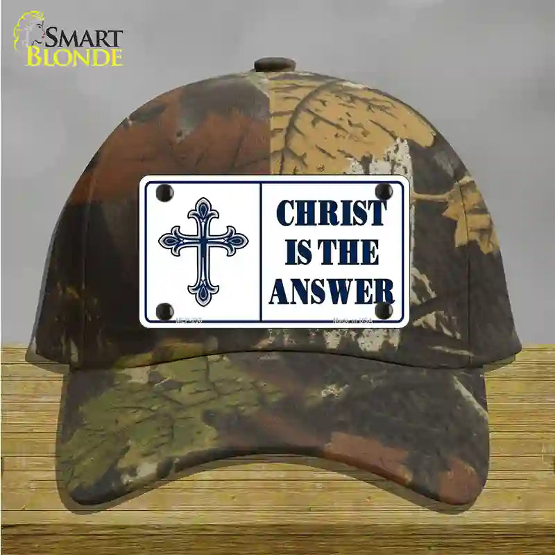 Christ Is The Answer Novelty License Plate Hat Cotton / Camoflauge