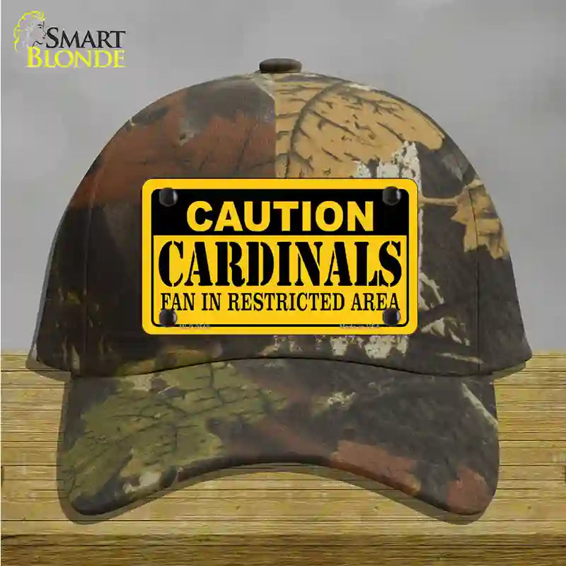 Caution Cardinals Novelty License Plate Hat Cotton / Camoflauge