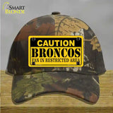 Caution Broncos Novelty License Plate Hat Cotton / Camoflauge