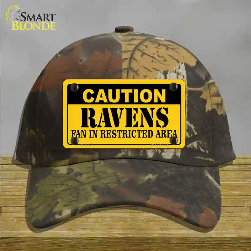 Caution Ravens Novelty License Plate Hat Cotton / Camoflauge