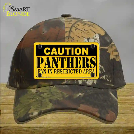 Caution Panthers Novelty License Plate Hat Cotton / Camoflauge