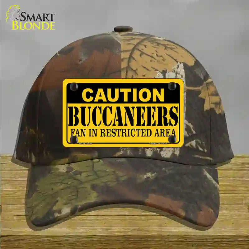 Caution Buccaneers Novelty License Plate Hat Cotton / Camoflauge