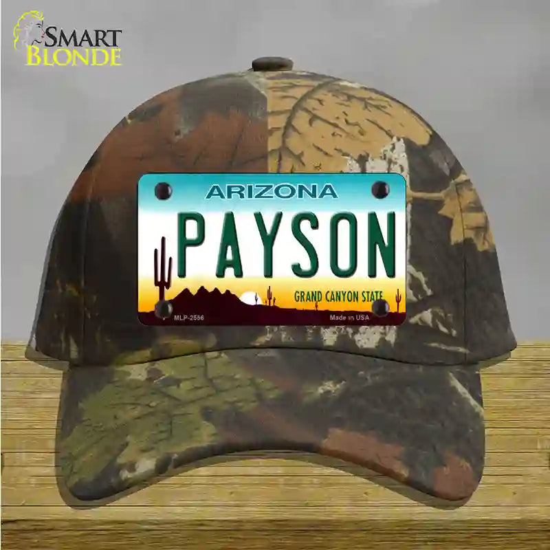 Payson Arizona Novelty License Plate Hat Cotton / Camoflauge