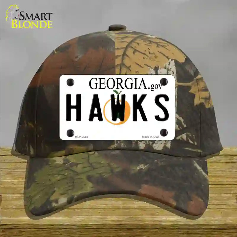 Hawks Georgia State Novelty License Plate Hat Cotton / Camoflauge