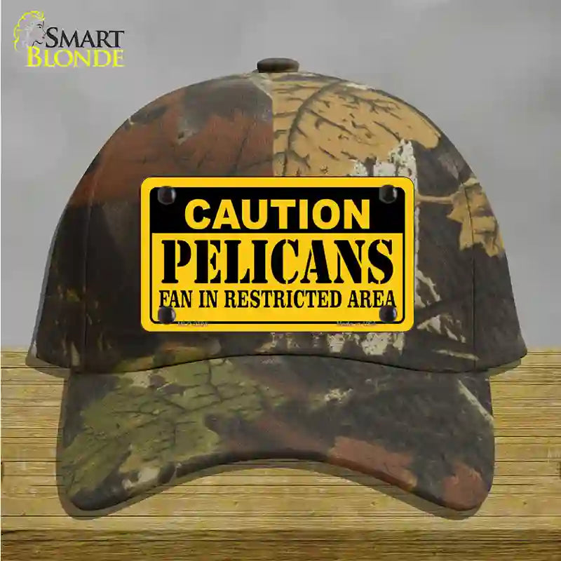 Caution Pelicans Fan Novelty License Plate Hat Cotton / Camoflauge