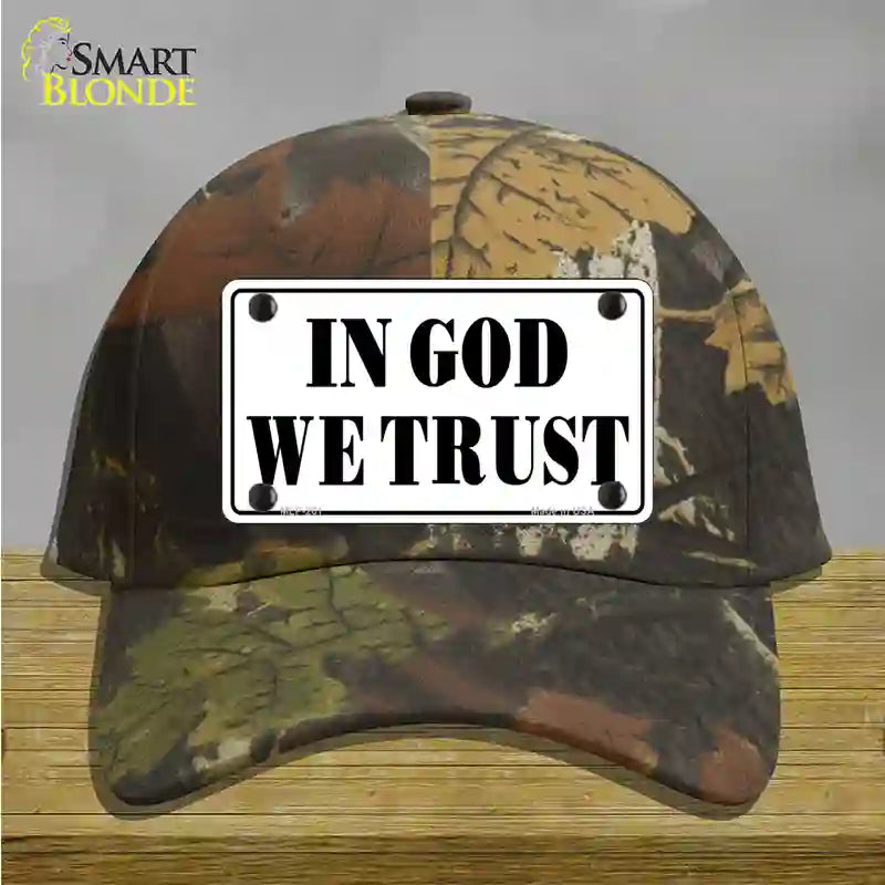 In God We Trust Novelty License Plate Hat Cotton / Camoflauge