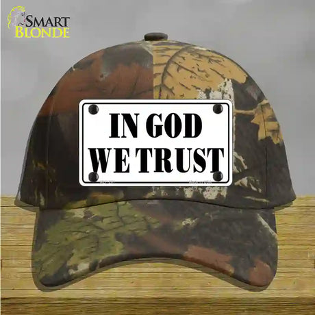 In God We Trust Novelty License Plate Hat Cotton / Camoflauge