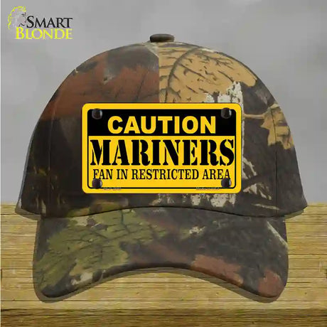 Caution Mariners Fan Novelty License Plate Hat Cotton / Camoflauge