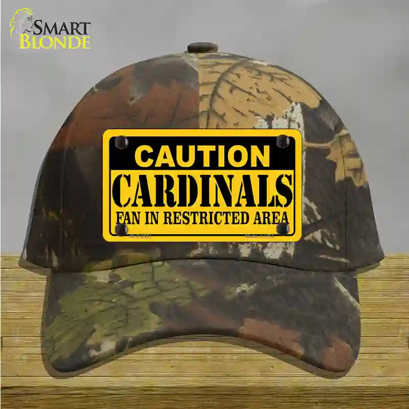 Caution Cardinals Fan Novelty License Plate Hat Cotton / Camoflauge