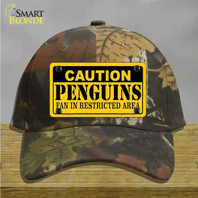 Caution Penguins Novelty License Plate Hat Cotton / Camoflauge