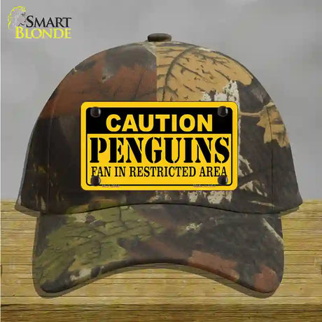 Caution Penguins Novelty License Plate Hat Cotton / Camoflauge