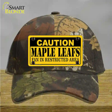 Caution Maple Leafs Novelty License Plate Hat Cotton / Camoflauge