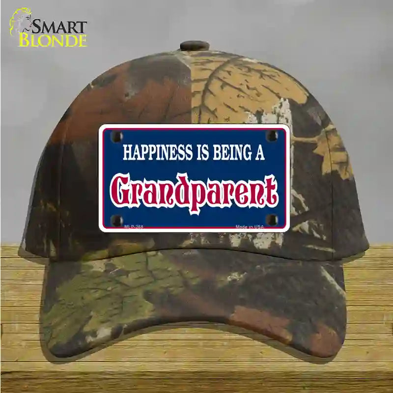 Happiness Being Grandparent Novelty License Plate Hat Cotton / Camoflauge