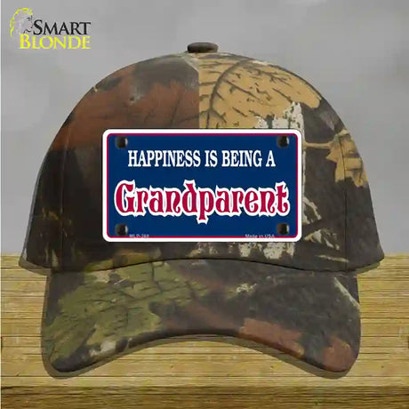 Happiness Being Grandparent Novelty License Plate Hat Cotton / Camoflauge