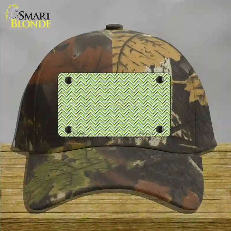 Lime Green White Chevron Novelty License Plate Hat Cotton / Camoflauge