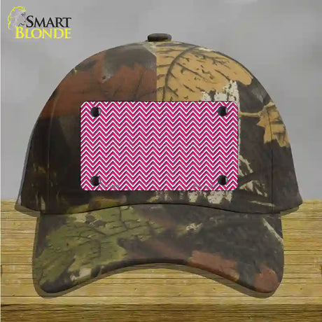 Pink White Chevron Novelty License Plate Hat Cotton / Camoflauge